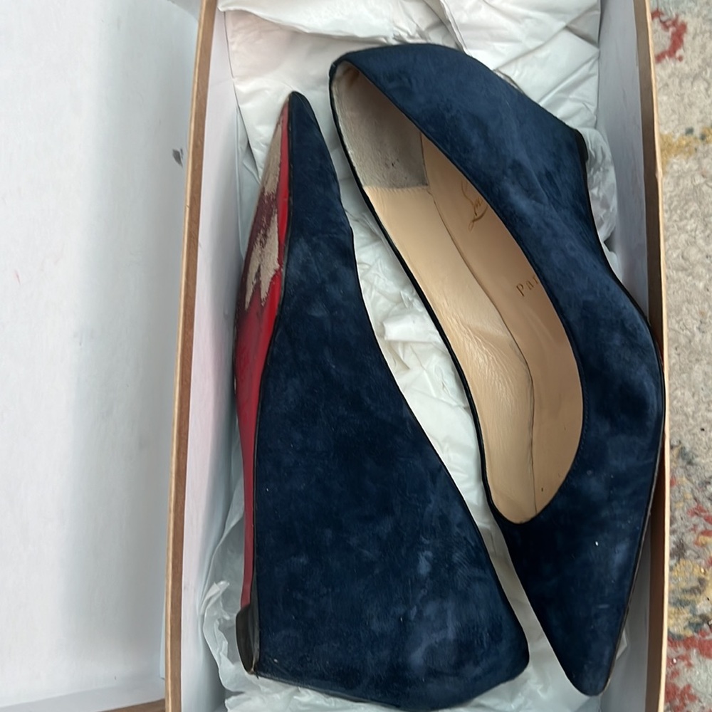 Blue Suede Wedge - 40 (10)